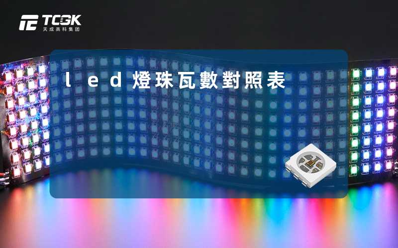 led燈珠瓦數對照表